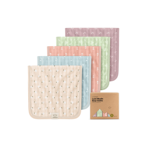 5-Pack Lumi Muslin Burp Cloths, One Size