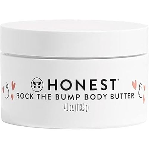 The Honest Company Mama Rock Bump Body Butter Moisturizing Stretch Mark Cream Shea Avocado Oil Vitamin E Hypoallergenic and Dermatologist Tested 4 oz