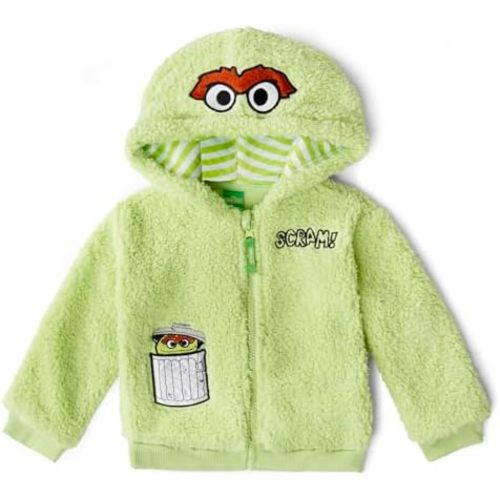 Sesame Street Fleece Zip Up Hoodie Infant to Little Kid Sizes (12 Months - 7-8)