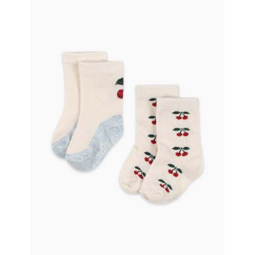 Jacquard Mix Socks - 2 Pack in Cherry Mix