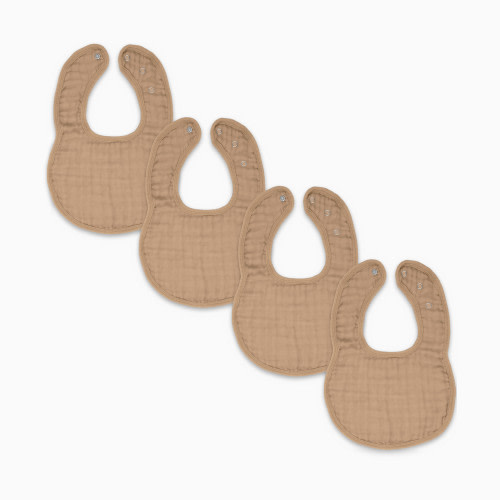 Comfy Cubs Muslin Bibs with Adjustable Snaps (4 Pack) - Cedar, 4