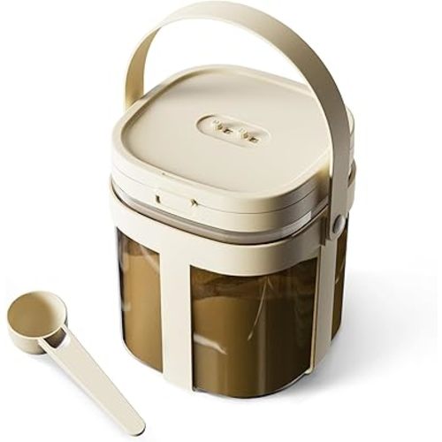 Airtight Formula Dispenser on the go,BPA-Free Formula Container to Go with spoon, scraper, and Carrying handles,Candy Fruit Snack Storage Containe