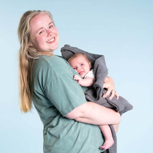 BABYVILLE 100% Organic Cotton Fleece Baby Receiving Blankets (No Plastic, No elastic, No latex, No polyamide, No Forever Chemicals, No Synthetics) (100% Biodegradable)