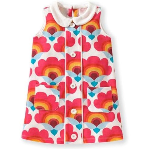 Hongshilian Toddler Girl Casual Floral Dress Cartoon Print Summer Clothing 2-7 Years