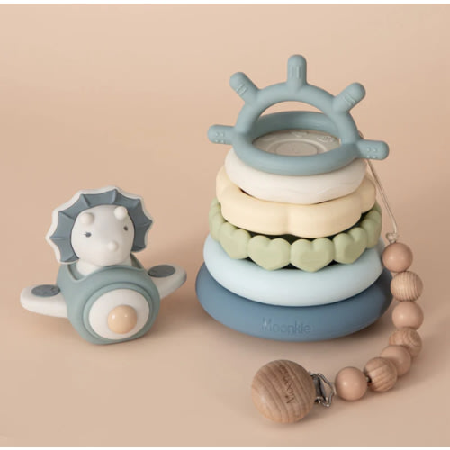 Dino Stacking Teething Toys | Baby Stack Rings | Moonkie