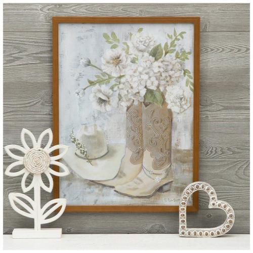 Floral Cowgirl Glam Wood Wall Decor