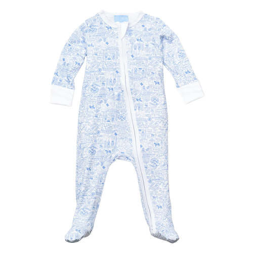 Joy Street Houston Zipped Footie- Buffalo Bayou Blue – Jojo Mommy
