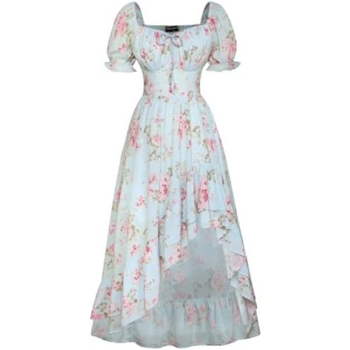 Scarlet Darkness Summer Corset Dresses for Women 2025 Floral Wedding Guest Chiffon SunDress