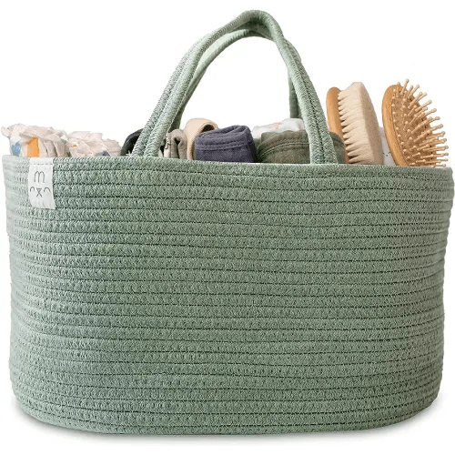 Natemia Baby Nappy Caddy Organizer - Large Portable Baby Caddy for Diapers and Wipes - Baby Basket for Newborn - Baby Storage Basket, Baby Baskets for Hampers, Gift Basket - Diaper Caddy Organizer