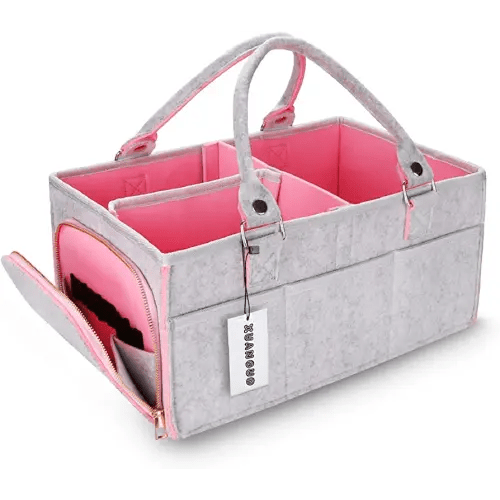 Baby Diaper Caddy Organizer for Girl Boy Large Nursery Storage Bin Basket Portable Holder Tote Bag for Changing Table and Car Baby Shower Gifts Newborn Essentials Baby Registry Must Haves Items
