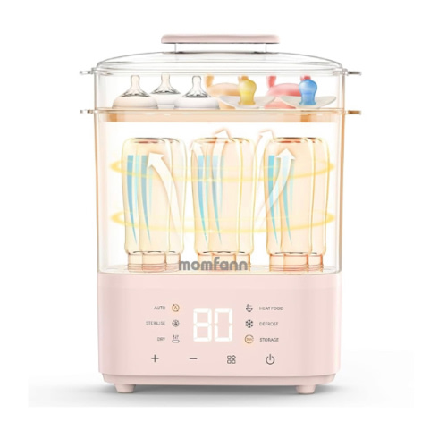 Bottle Sterilizer and Dryer, All-in-One Electric Steam Sterilizer Bottle Sanitizer for Baby Bottles, Pump Parts Accessories Newborn Essential Bottle Warmer for Breastmilk & Thaw (Pink)