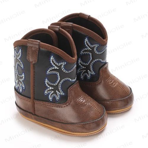 Baby Leaves Embroidered Soft Boots