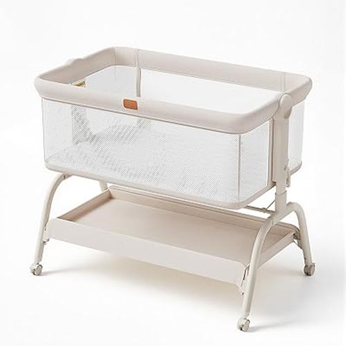 Baby Bassinet Bedside Sleeper, 3-in-1 Newborn Crib with Soft & Breathable Mattress, 6 Adjustable Heights & Anti-Reflux Incline, Breathable Mesh – ASTM & CPSC Certified
