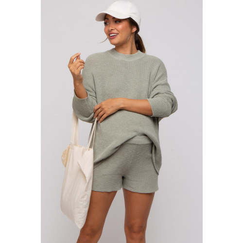 Sage Sweater and Short Maternity Set – PinkBlush