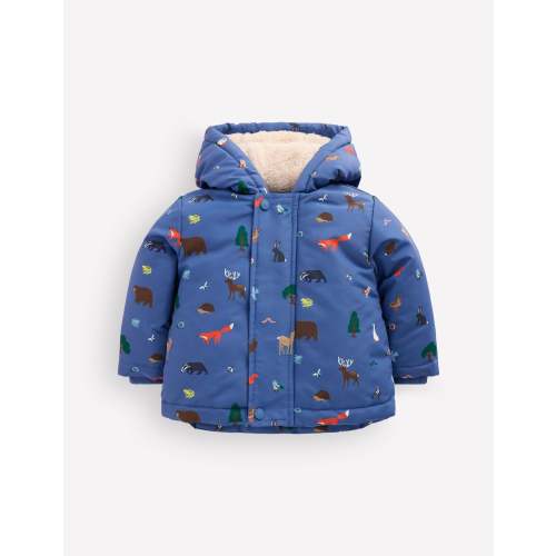 3 - in - 1 Shower Resistant Coat - Bluejay Woodland Animals | Boden USA