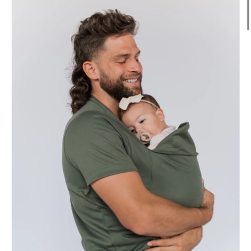 Lalabu Dad Shirt | Original Babywearing T-Shirt with Kangaroo Pouch | Baby Wrap Carrier for Newborns & Infants | Baby Wrap Carrier for Newborns | Essential for new Dads