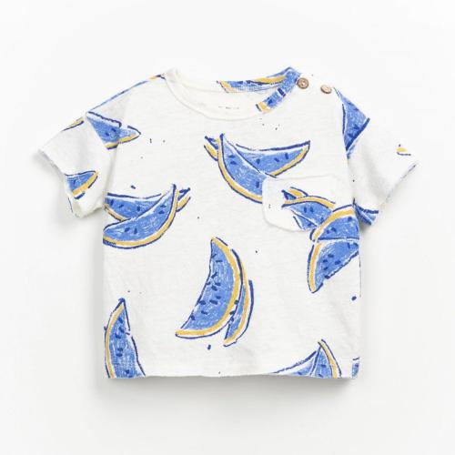 Play Up - Organic Short Sleeve Top - Melons Blue