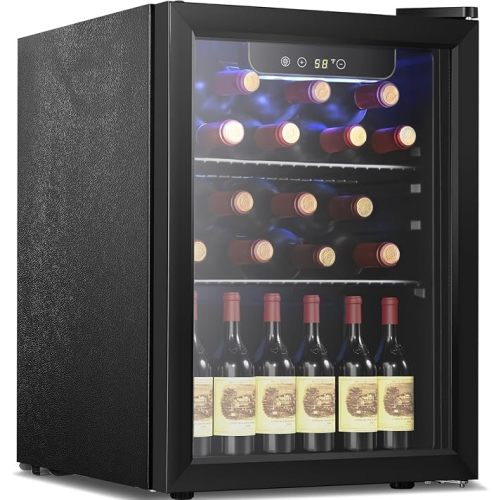 Antarctic Star 12 Bottle Wine Cooler Beverage Refrigerator Mini Fridge Clear Glass Door Quiet Counter Top Cellar for Beer Soda Bar 1.3 cu.ft