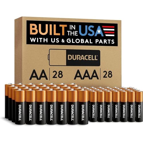 Duracell Coppertop AA + AAA Batteries, 56 Count (Pack of 1), Re-closable Pack for Easy Access and Organized Storage, Contains 28 Double A Batteries and 28 Triple A Batteries