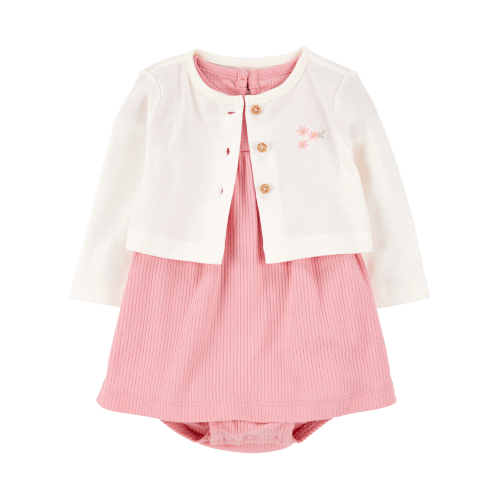 Baby 2-Piece Bodysuit Dress & Cardigan Set - Pink/Ivory - Carter's | Carter's