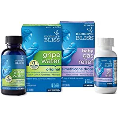 Mommy's Bliss Gripe Water Original 2 Fl Oz & Baby Gas Relief Drops 1 Fl Oz Combo Pack