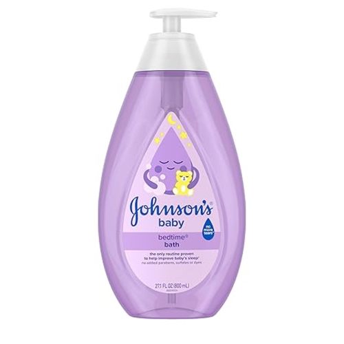 Johnson's Bedtime Baby Bath with Soothing NaturalCalm Aromas, Hypoallergenic & Tear-Free Liquid Baby Bath Formula, No Parabens, Sulfates, Dyes, or Phthalates, 27.1 fl. oz