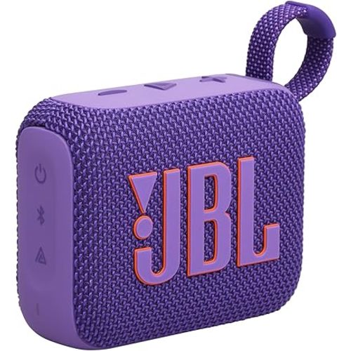 JBL Go 4 - Ultra-Portable, Waterproof and Dustproof Bluetooth Speaker, Big JBL Pro Sound with Punchy bass, 7-Hour Built-in Battery, Made in Part with Recycled Materials (Purple)