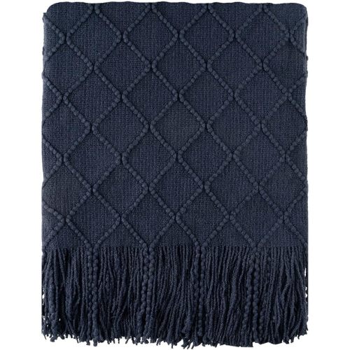 BATTILO HOME Navy Blue Throw Blanket 50"x60"