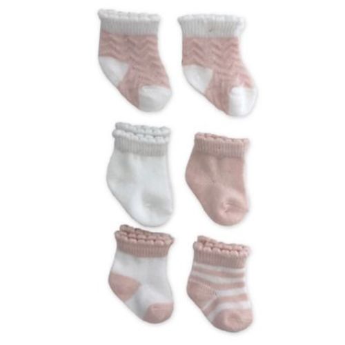 NYGB™ Size 3-12M 6-Pack Chevron Socks in Pink - PINK - 3-12 MONTHS