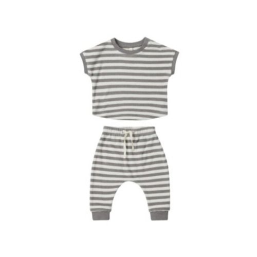 Quincy Mae - QM QM BKBC - Terry Tee + Pant Set || Retro Stripe - Gus and Ruby Letterpress