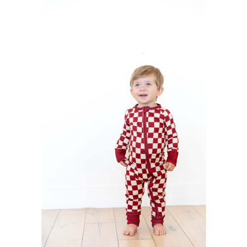 CRANBERRY CHECKER | ZIPPER ONE PIECE