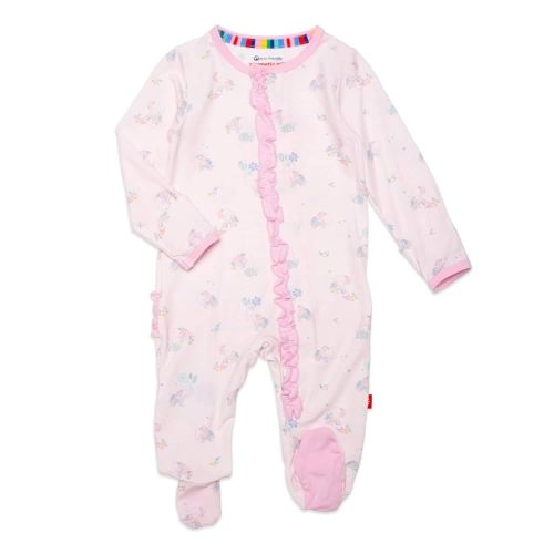 Magnetic Me Girls Modal Magnetic Baby Footie Pajamas | Silky Soft Modal Fabric | Baby Sleepers Available Sizes PRE - 24M