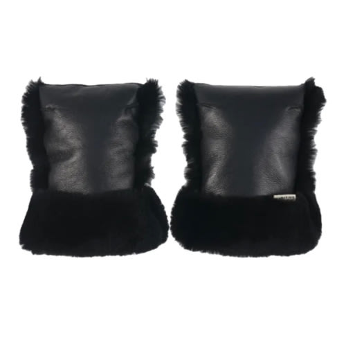 BINIBAMBA - Lambskin stroller mittens - Black | Smallable