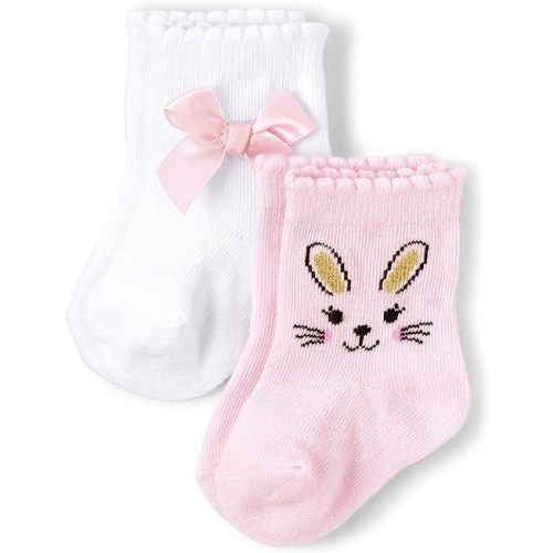 The Children's Place Unisex Baby and Newborn Easter Bunny Midi Socks