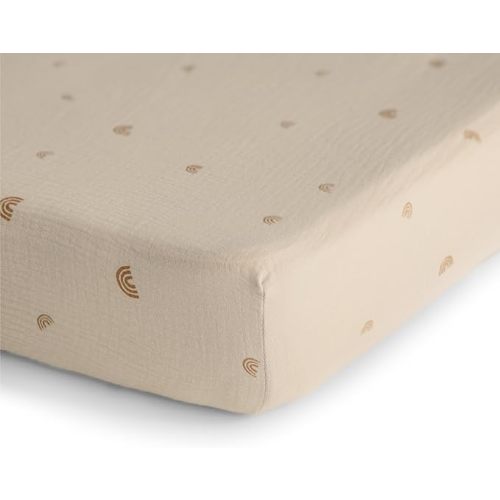mushie Extra Soft Muslin Fitted Crib Sheet | 192 Thread Count | 28"x 52" (Rainbow)