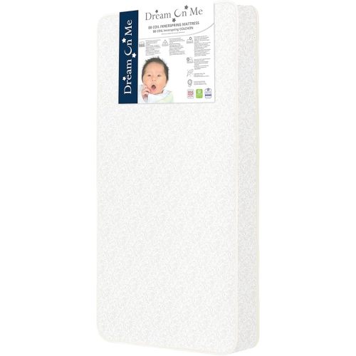 Dream On Me Twilight 5” Crib & Toddler Bed Mattress, Platinum, 88 Coil Innerspring Support, Waterproof & Stain-Resistant Vinyl Cover, Greenguard Gold & JPMA Certified, Made in USA