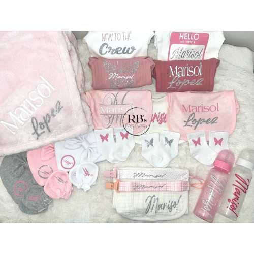 Personalized Custom Baby Girl Butterfly Theme Baby Box