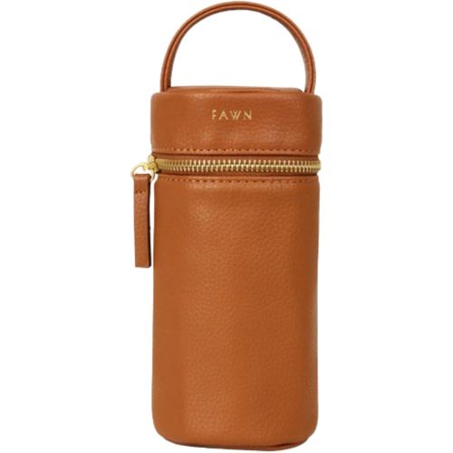 FAWN DESIGN The Bottle Bag, Insulated Bottle Bag for Daycare, Travel and More, Premium Matte Faux Leather Insulated Bag, Cooler Bag Fits Most Standard Bottle Sizes, 4x3.5x7.5 inches
