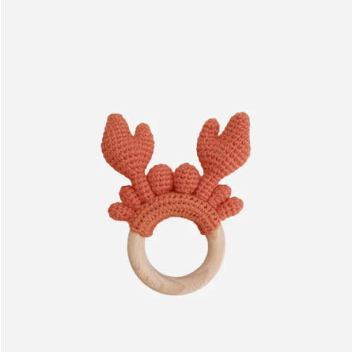 Colored Organics Crab Crocheted Teether