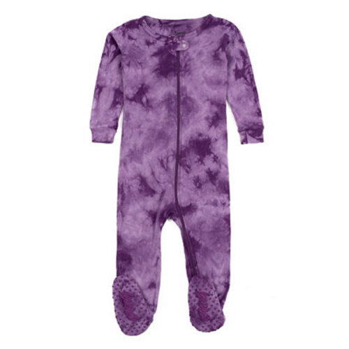 Toddler Matching Family One Piece Footed Cotton Long Sleeve Tie Dye Pajamas.