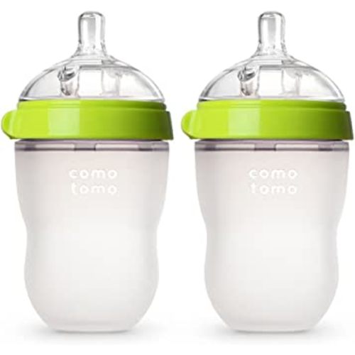 Comotomo Baby Bottle, Green, 8 oz (2 Count)