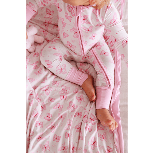 Convertible Zip Romper in Blooming Butterflies | Caden Lane