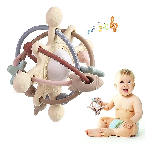 Baby Teething Toys, DDMY Manhattan Rattle Toys 0-6 Months Infants, Chew for Sucking Needs, Silicone Sensory Pacifiers Baby, Teether Toy 6 to 12 Gift