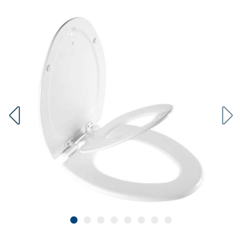 NextStep2 Children's Potty Training Elongated Closed Front Enameled Wood Toilet Seat in White with Plastic Child Seat