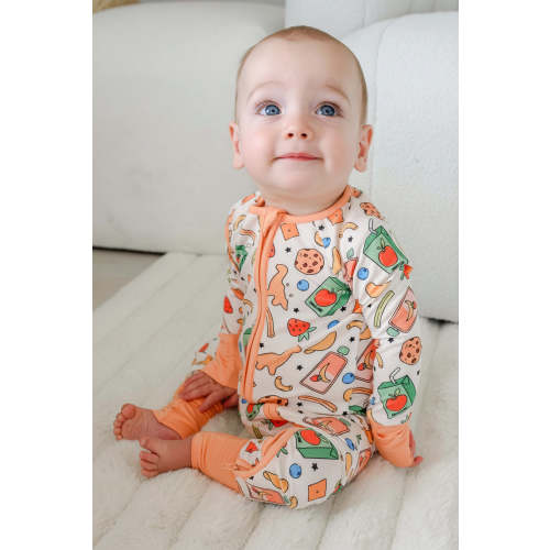 Convertible Bamboo Zip Romper in Snack Attack | Caden Lane
