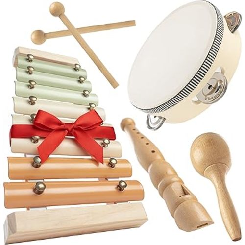 Comfy Cubs 4-Piece Kids Musical Instruments Set - Safe Non-Toxic Montessori Toys for Toddlers - Music Toys for Family Bonding - Designed in The US Toddler Instruments for 3 Year Old and Above