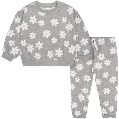 Gerber Baby Girls' Toddler 2-piece Fleece Sweatshirt and Jogger Set