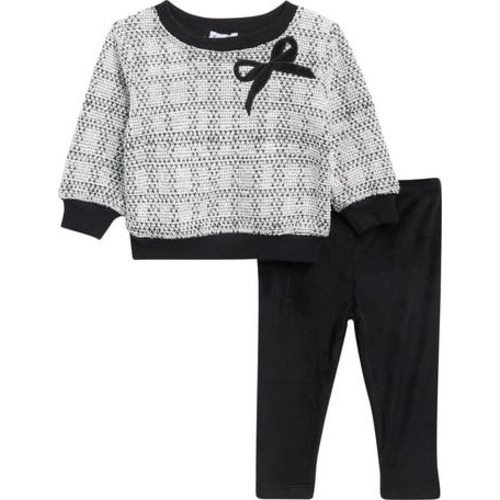 Bow Tweed Sweatshirt & Leggings Set
