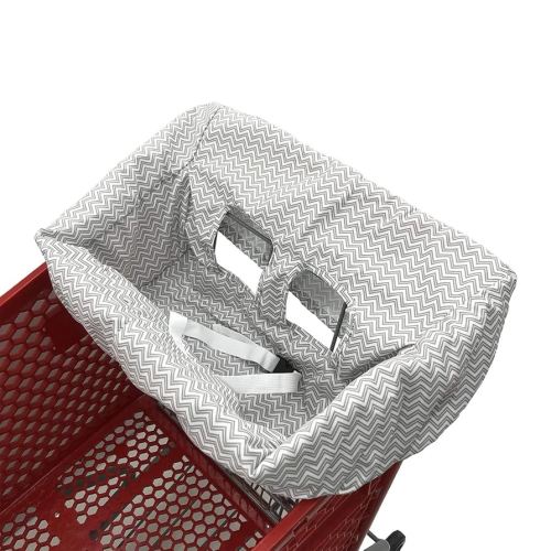 Shopping Cart Cover | High Chair and Grocery Cart Cover for Babies, Kids, Infants (Gray Chevron)
