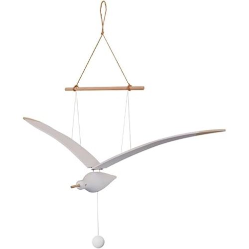 Flying Wooden Seagull Hanging for Mobile Ceiling, Soaring Seagull Decor Unique Home Artwork, for Balcony, Apartment, Wedding Party, Creative mobiles Pendants for Baby Mobile Crib, Nursery Room